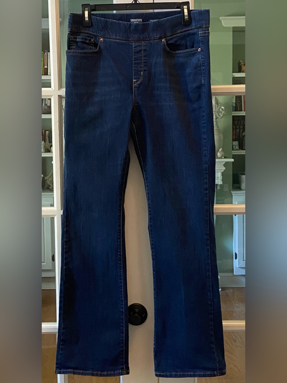 Signature by Levi Strauss Dark Totally Shaping Pull On Bootcut Jeans Size 10
